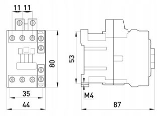Stycznik,18A 230V 1NO+1NC