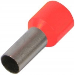 Tulejka izolowana 1,0mm2 czerwona 100 szt.