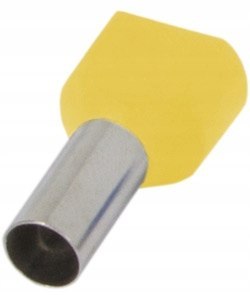 Tulejka izolowana 2x1,5mm 100 szt. żółta