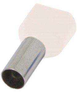 Tulejka izolowana końcówka 2x1mm2 100szt biała