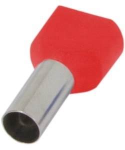 Tulejka izolowana końcówka 2x2,5mm 100szt czerwona