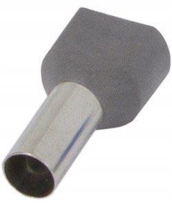 Tulejka izolowana końcówka 2x2,5mm2 100szt szare