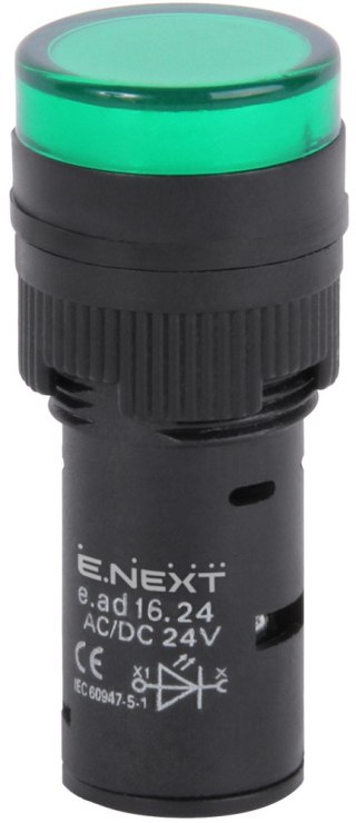 E.NEXT e.ad16.24.green - Wskaźnik LED 16mm 24V AC/DC zielony