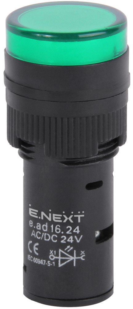 E.NEXT e.ad16.24.green - Wskaźnik LED 16mm 24V AC/DC zielony