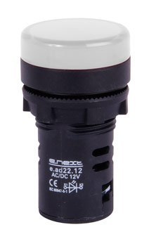 E.NEXT e.ad22.12.white - Wskaźnik LED 22mm 12V AC/DC biała