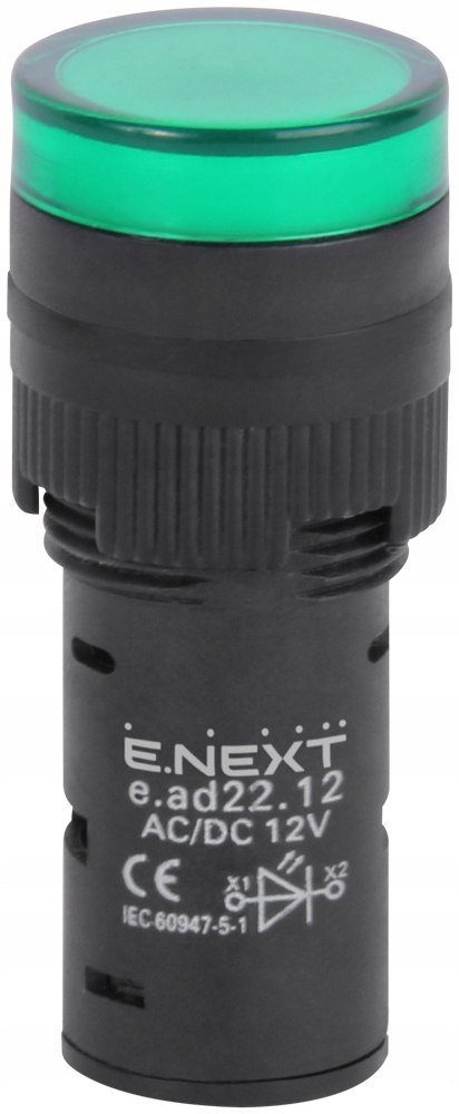 E.NEXT e.ad22.12.green - Wskaźnik LED 22mm 12V AC/DC zielony