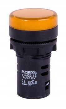 E.NEXT e.ad22.12.yellow - Wskaźnik LED 22mm 12V AC/DC żółta