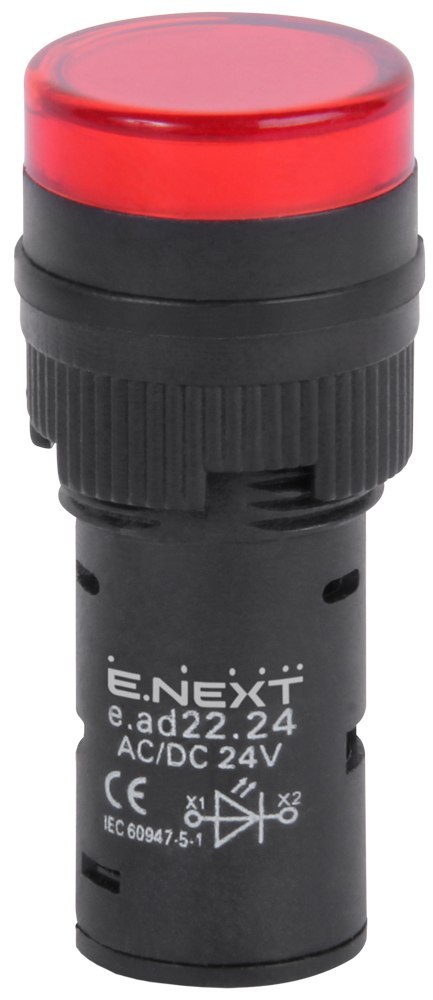 E.NEXT e.ad22.24.red - Wskaźnik LED 22mm 24V AC/DC czerwony