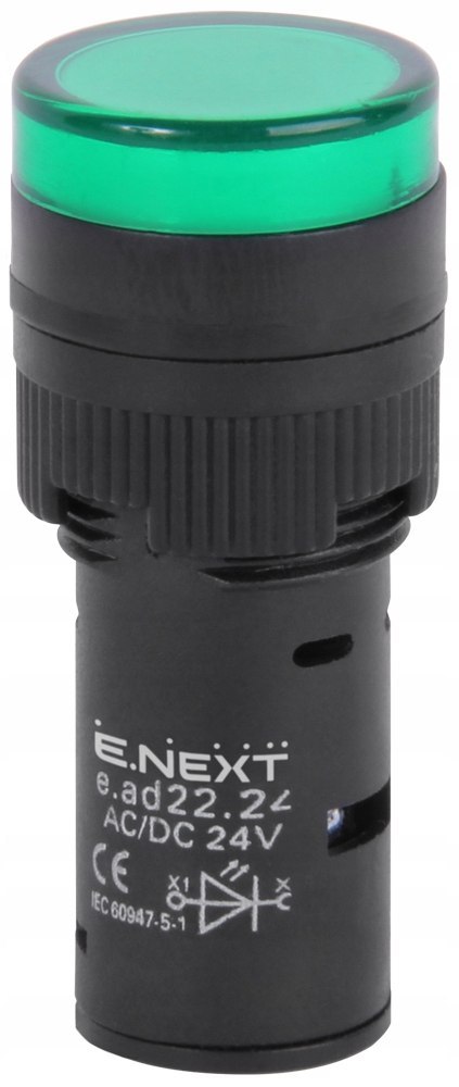 E.NEXT e.ad22.24.green - Wskaźnik LED 22mm 24V AC/DC zielony