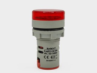 E.NEXT e.ad22.i.12-500.red - Wskaźnik LED 22mm 50-500V AC czerwony