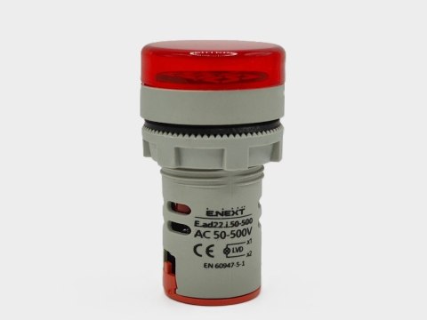 E.NEXT e.ad22.i.12-500.red - Wskaźnik LED 22mm 50-500V AC czerwony