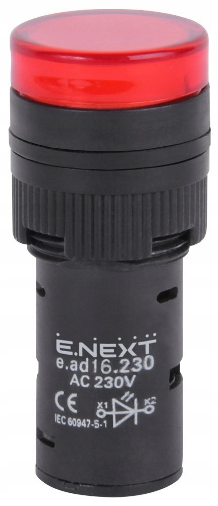 E.NEXT e.ad16.230.red - Wskaźnik LED czerwona 16mm 230V AC
