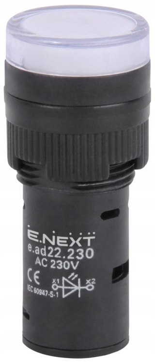 E.NEXT e.ad22.230.white - Wskaźnik LED ?22mm 230V AC biały