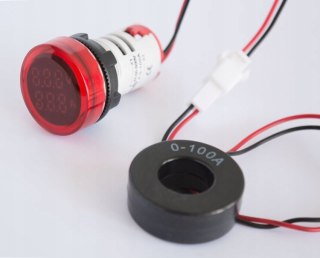 E.NEXT e.ad22.va - Wskaźnik napięcia i prądu LED ?22mm 50-500V 5-100A z przekładnikiem