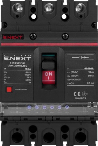 E.NEXT e.industrial.ukm.160Re.160 - Wyłącznik mocy 160A 3P z wyz.elektronicznym DPX