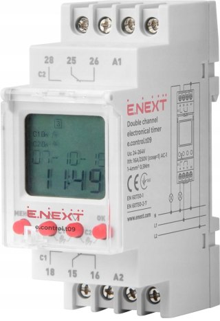 E.NEXT e.control.t09 - Elektroniczny dwukanałowy przekaźnik czasowy
