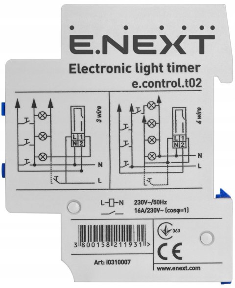 E.NEXT e.control.t02 - Elektroniczny przekaźnik czasowy oświetlenia