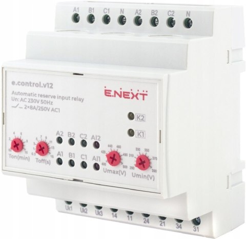 E.NEXT e.control.v12 - Przekaźnik automatycznego przełączania rezerwy