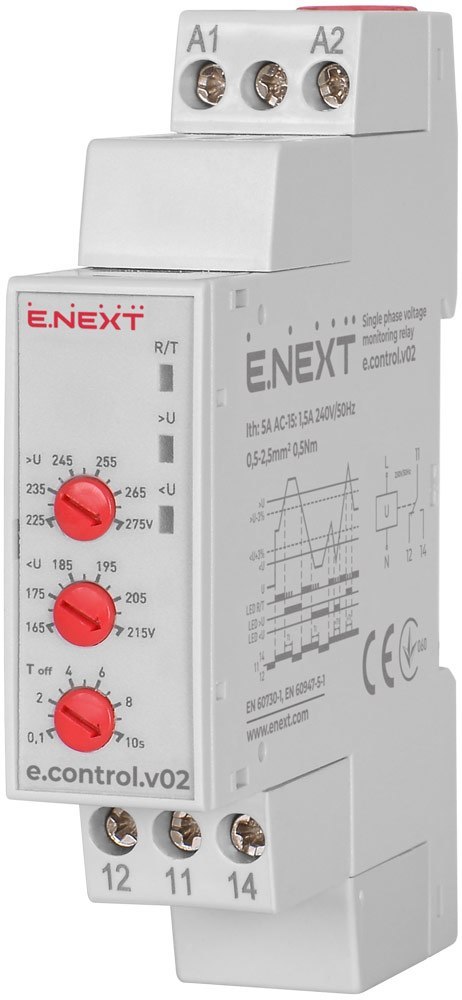 E.NEXT e.control.v02 - Przekaźnik kontroli napięcia jednofazowy