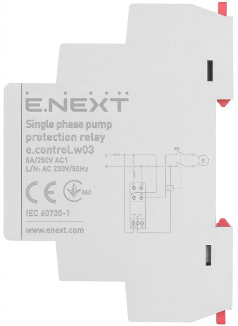 E.NEXT e.control.w03 - Przekaźnik kontroli pomp głębinowych jednofazowy