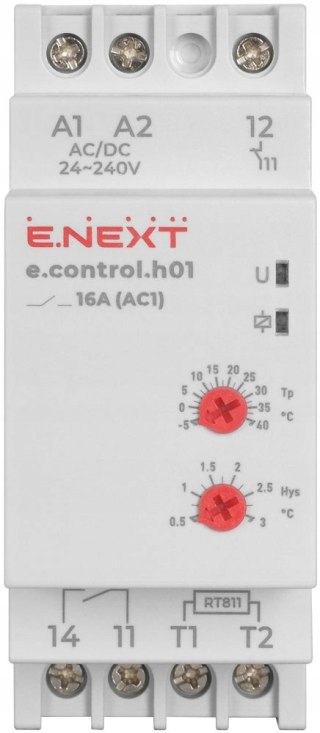 Przekaźnik kontroli temperatury 16A AC/DC