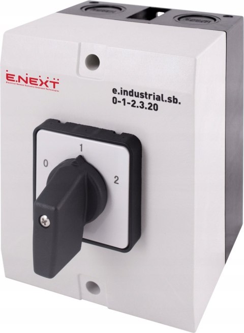 E.NEXT e.industrial.sb.0-1-2.3.20 - Przełącznik pakietowy w obudowie 4P 20A (1-0-2)