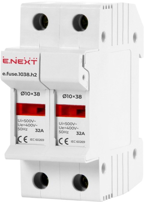 E.NEXT e.fuse.1038.h2 - Rozłącznik bezpiecznikowy do wkładek 10x38 2P 32A