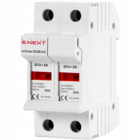 E.NEXT e.fuse.1038.h2 - Rozłącznik bezpiecznikowy do wkładek 10x38 2P 32A