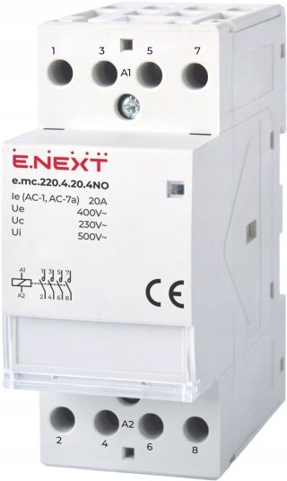 Stycznik modułowy 4P 20A 4NO 220V