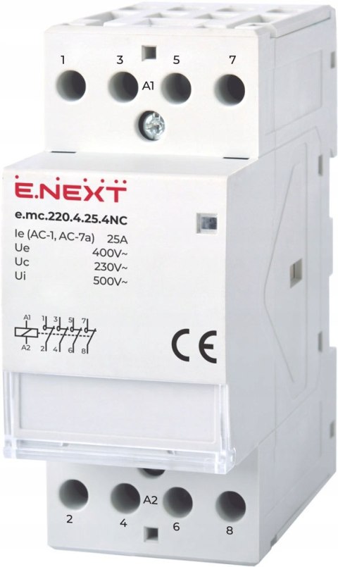E.NEXT e.mc.220.4.25.4NC - Stycznik modułowy 4P 25A 4NC 220V