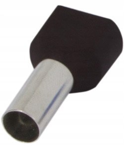 Tulejka izolowana 2x1,5mm 100 szt czarna