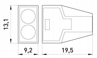 Uniwersalna złączka 2 wejścia 1-2,5mm 50 szt.