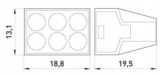 Uniwersalna złączka 6 wejść 1-2,5mm 50 szt.