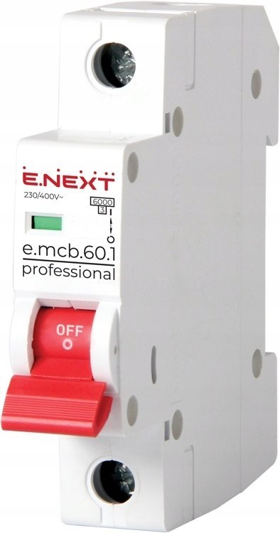 E.NEXT e.mcb.pro.60.1.B.16 - Wyłącznik nadprądowy PRO. B16 16A 1P wejście na szynę widełkową