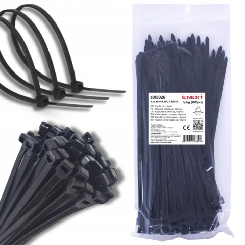 E.NEXT e.ct.stand.280.4.black - Opaska zaciskowa, czarna 4mm x 280mm (100szt.)