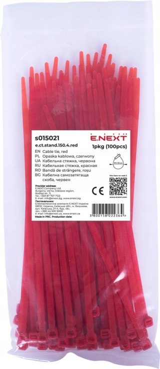 Opaska zaciskowa czerwona 4mm x 150mm (100szt.)