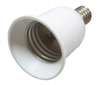 Przejściówka (adapter) biała z E14 na E27