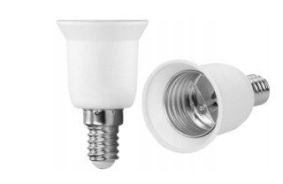 Przejściówka (adapter) biała z E14 na E27