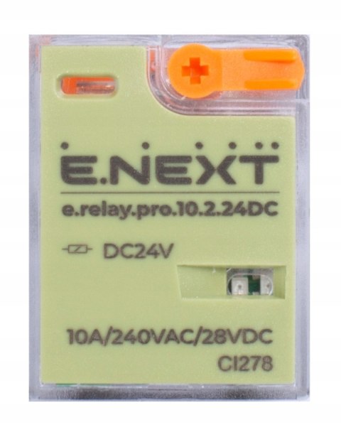 E.NEXT e.relay.pro.10.2.24DC - Przekaźnik pośredni e.relay.pro 10A 2 grupy 2p cewka 24V DC