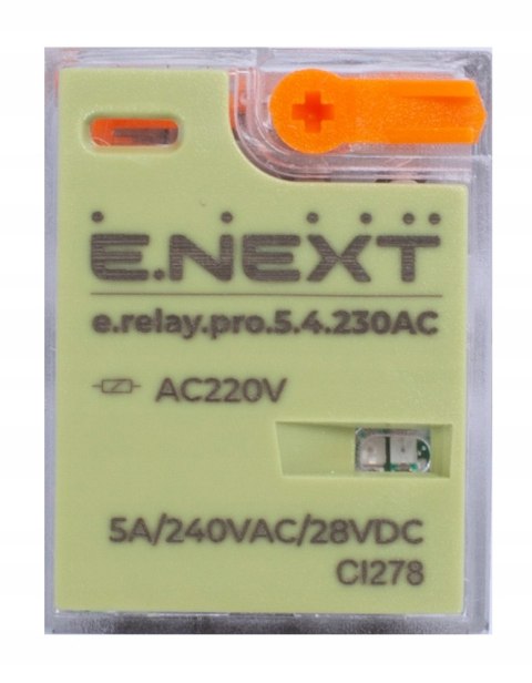 E.NEXT e.relay.pro.5.4.230AC - Przekaźnik pośredni e.relay.pro 5A 4 grupy 4p cewka 230V AC