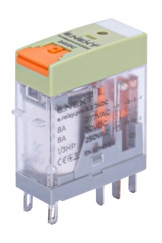 E.NEXT e.relay.pro.8.2.24DC - Przekaźnik pośredni e.relay.pro 8A 2 grupy 2p cewka 24V DC