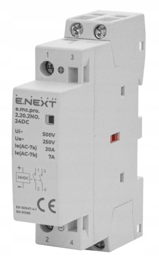 Stycznik modułowy e.mc.pro 20A 2P 2NO cewka 24V DC