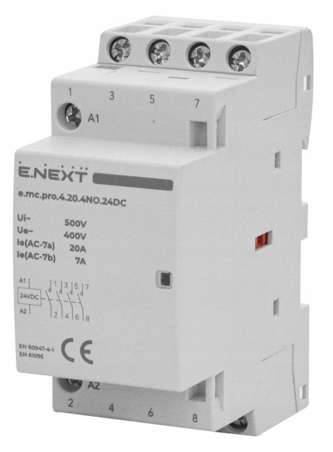 Stycznik modułowy e.mc.pro 20A 4P 4NO cewka 24V DC
