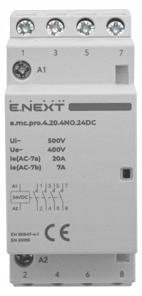 Stycznik modułowy e.mc.pro 20A 4P 4NO cewka 24V DC