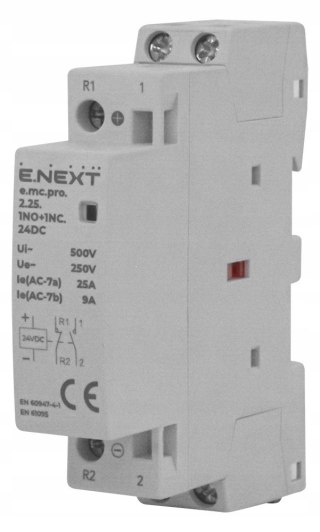 Stycznik modułowy e.mc.pro 25A 2P 1NO+1NC cewka 24V DC