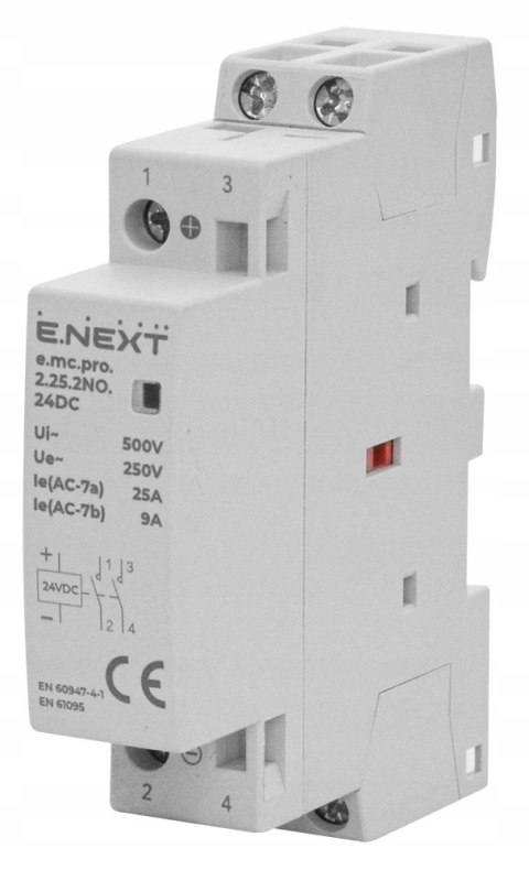 Stycznik modułowy e.mc.pro 25A 2P 2NO cewka 24V DC