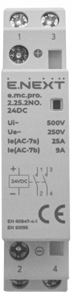 Stycznik modułowy e.mc.pro 25A 2P 2NO cewka 24V DC
