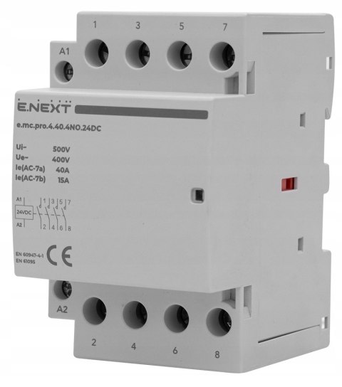 E.NEXT e.mc.pro.4.40.4NO.24DC - Stycznik modułowy e.mc.pro 40A 4P 4NO cewka 24V DC